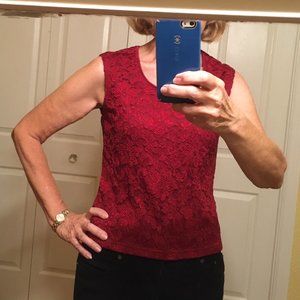 Studio JPR Cranberry Red Lace Lined Top size S